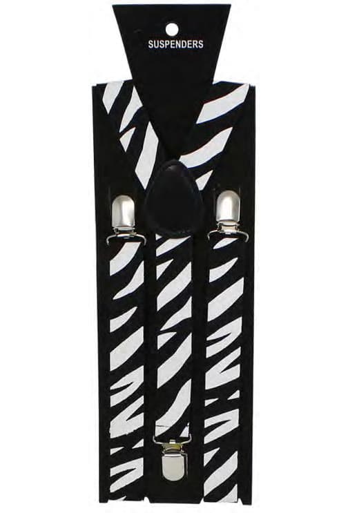 Wickedfun Black White Zebra Printed Braces 2.5 cm