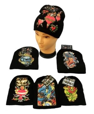 12 Pcs Tatto Beanie Winter Hats