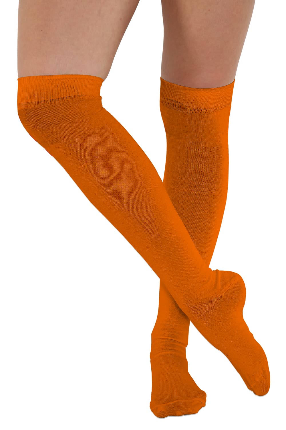 Crazy Chick Plain Orange OTK Socks