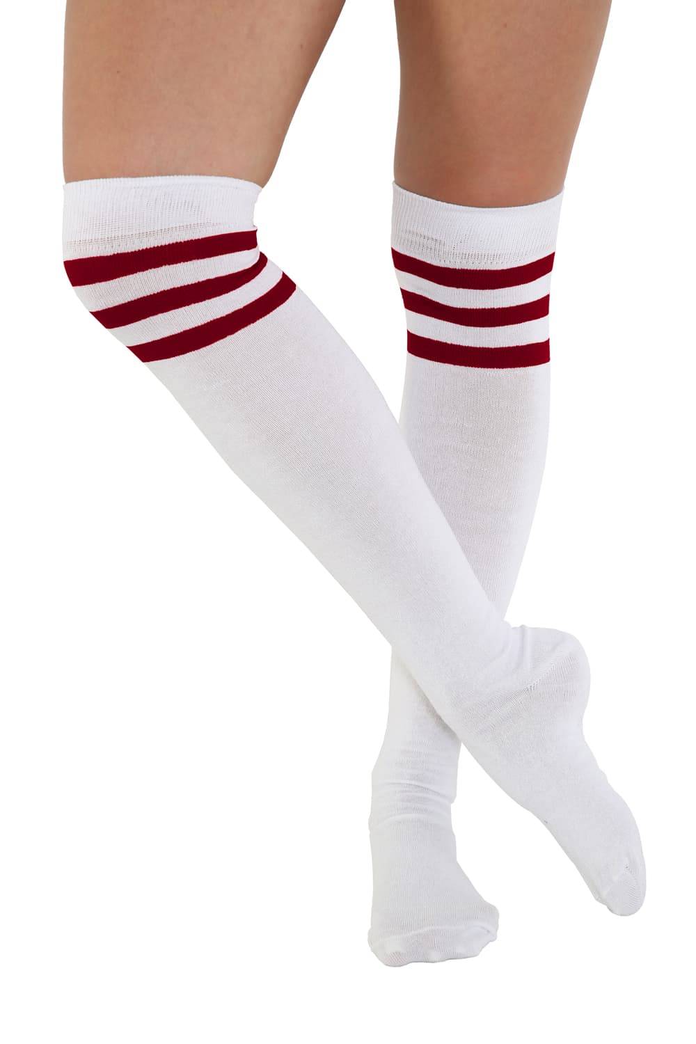 Crazy Chick 3 Stripes Referee OTK White With Red