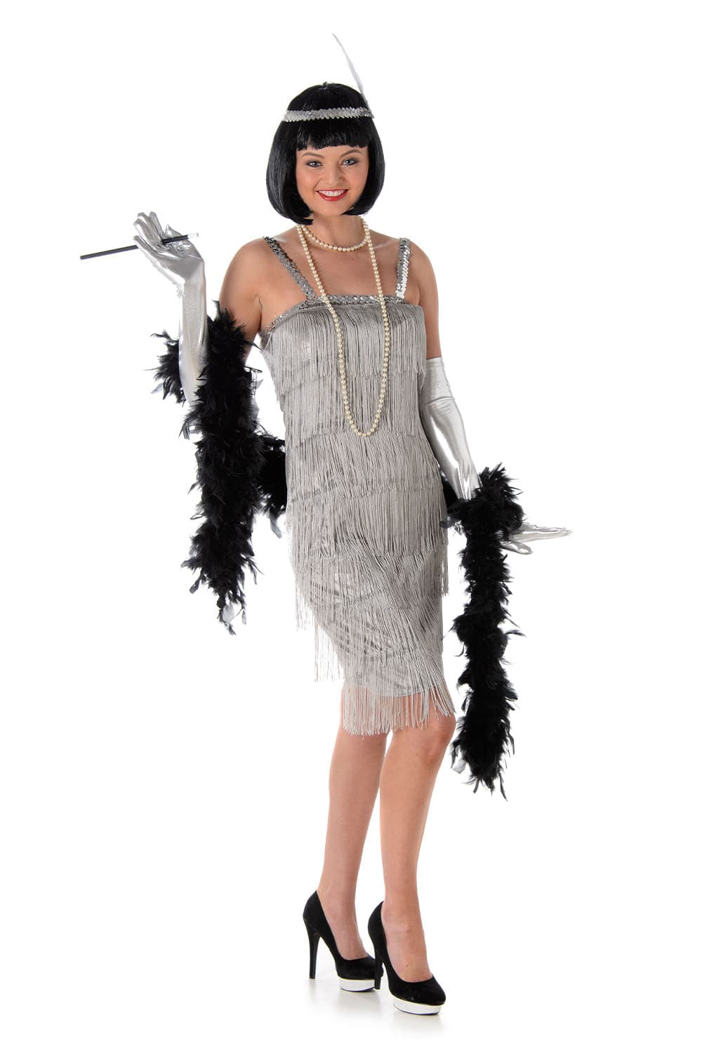 20's Silver Flapper Dress