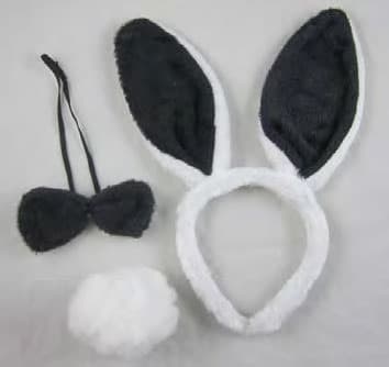 Wickedfun 3 Piece White Black Bunny Set