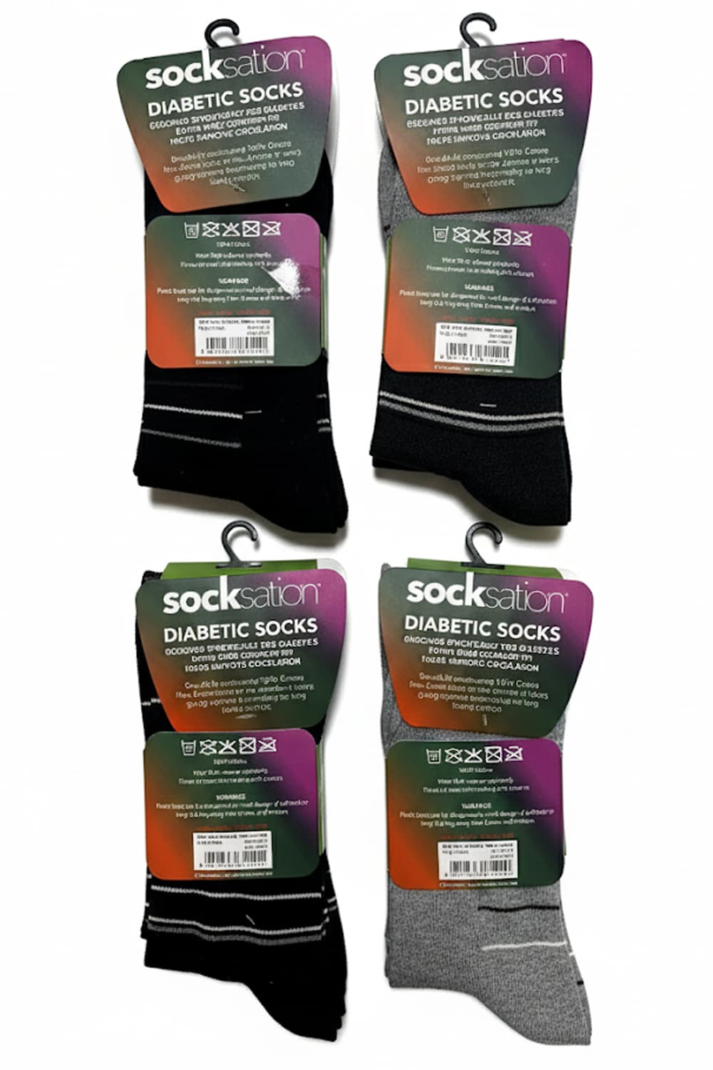 Active Star Flexi Diabetic Mens Grey StripeSocks (Pack of 3 Pairs)