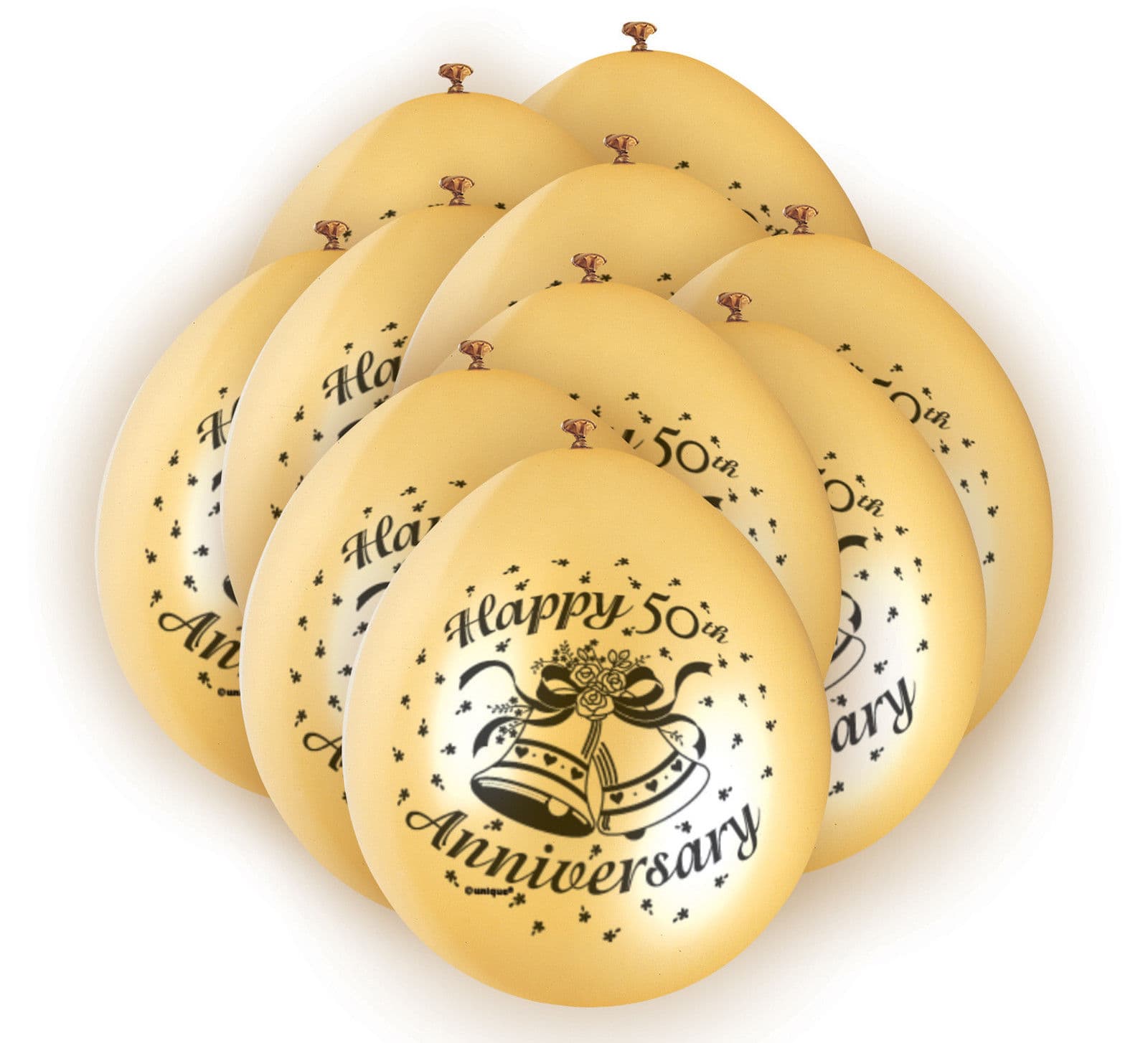 50th Anniversary Printed Balloons (Pack of 10)