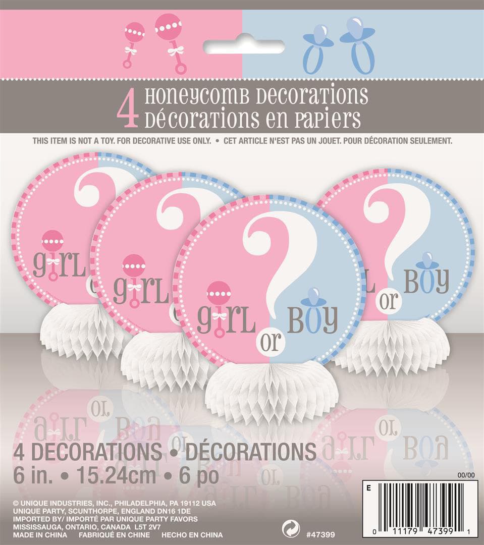 6 Inches Gender Reveal Mini Honeycomb (Pack of 4)