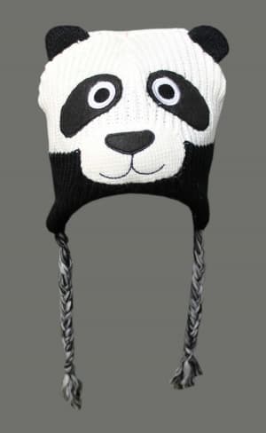Active Star Panda Face Knitted Trapper Hat