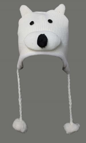 Active Star Polar Bear Knitted Trapper Hat