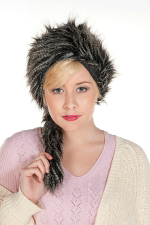 Round Heavy Fur Hat W/Tail