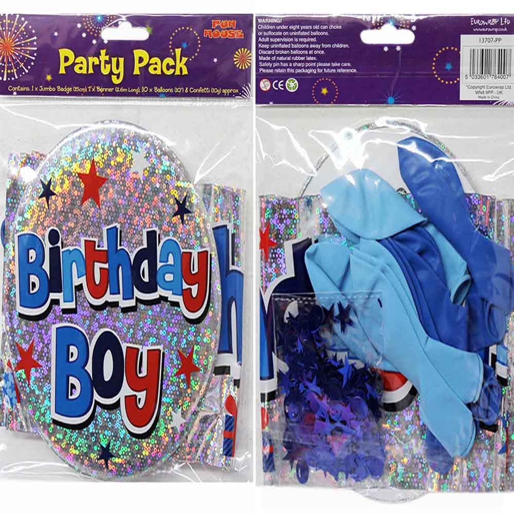 Blue Balloons Birthday Party Pack (Boy)