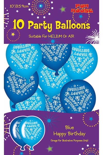 Blue Birthday Party Balloons (Pack of 10)