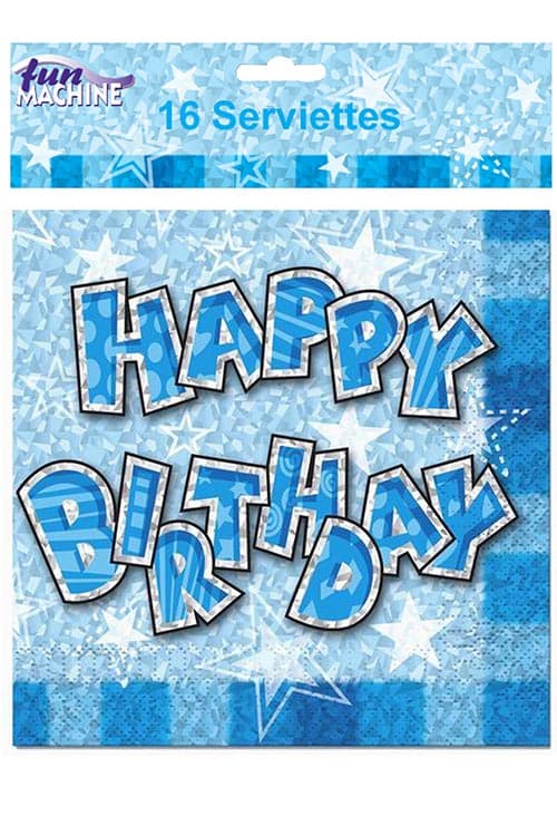 Blue Glam Serviettes (Pack of 16)