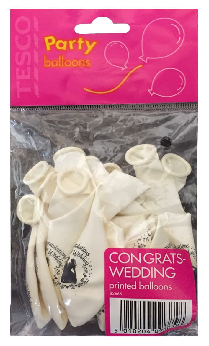 Congrats Wedding Printed Balloons (Pack of 10)