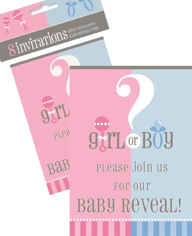 Gender Reveal Invites (Pack of 8)
