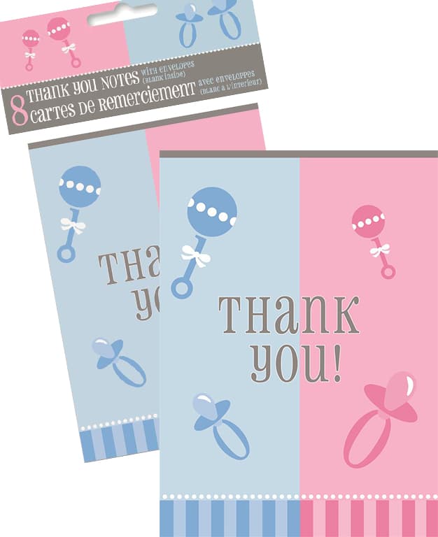 Gender Reveal Thank You Note (Pack of 8)