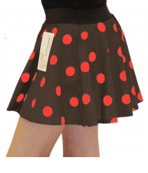 Crazy Chick Girls Brown Red Polka Dot Skirt
