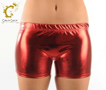 Crazy Chick Girls Shiny Red Hot Pants