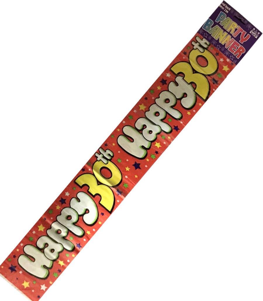 Happy 30th Birthday Party Banner 2.6 m