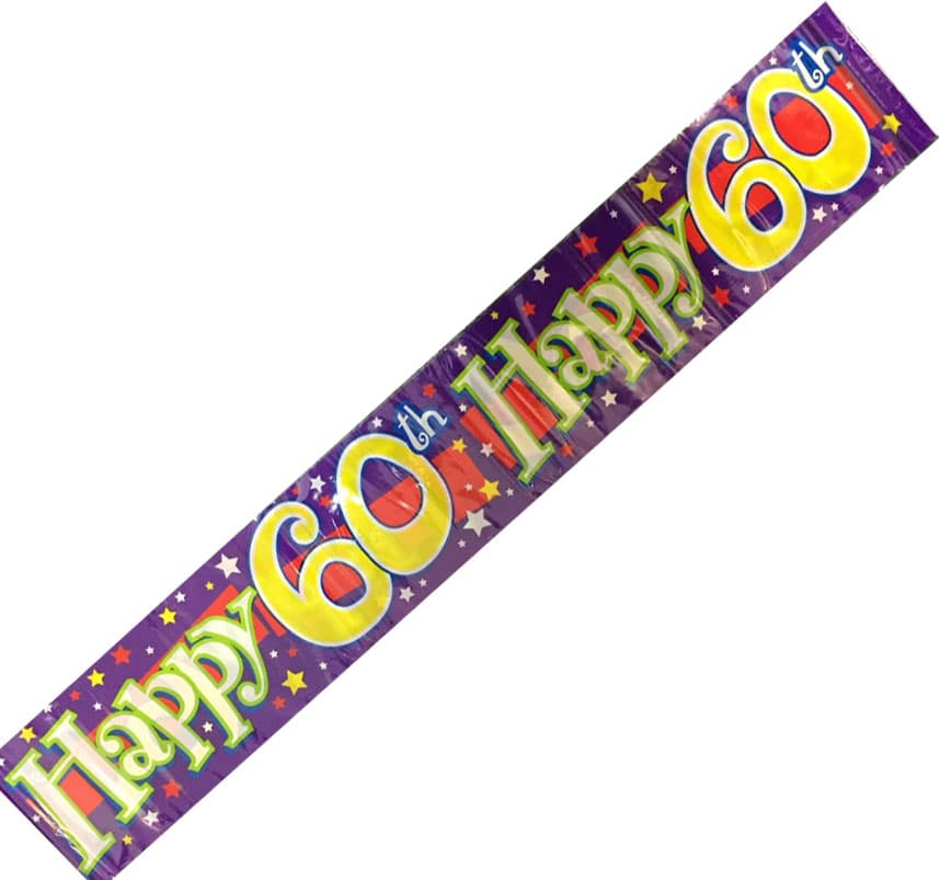 Happy 60th Birthday Party Banner 2.6 m