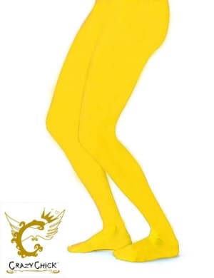 Crazy Chick Adult Plain Yellow Tights