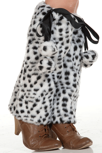Leopard Skin Fur Leg Warmer