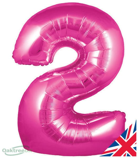 Number 2 Pink Balloon (30 Inches)