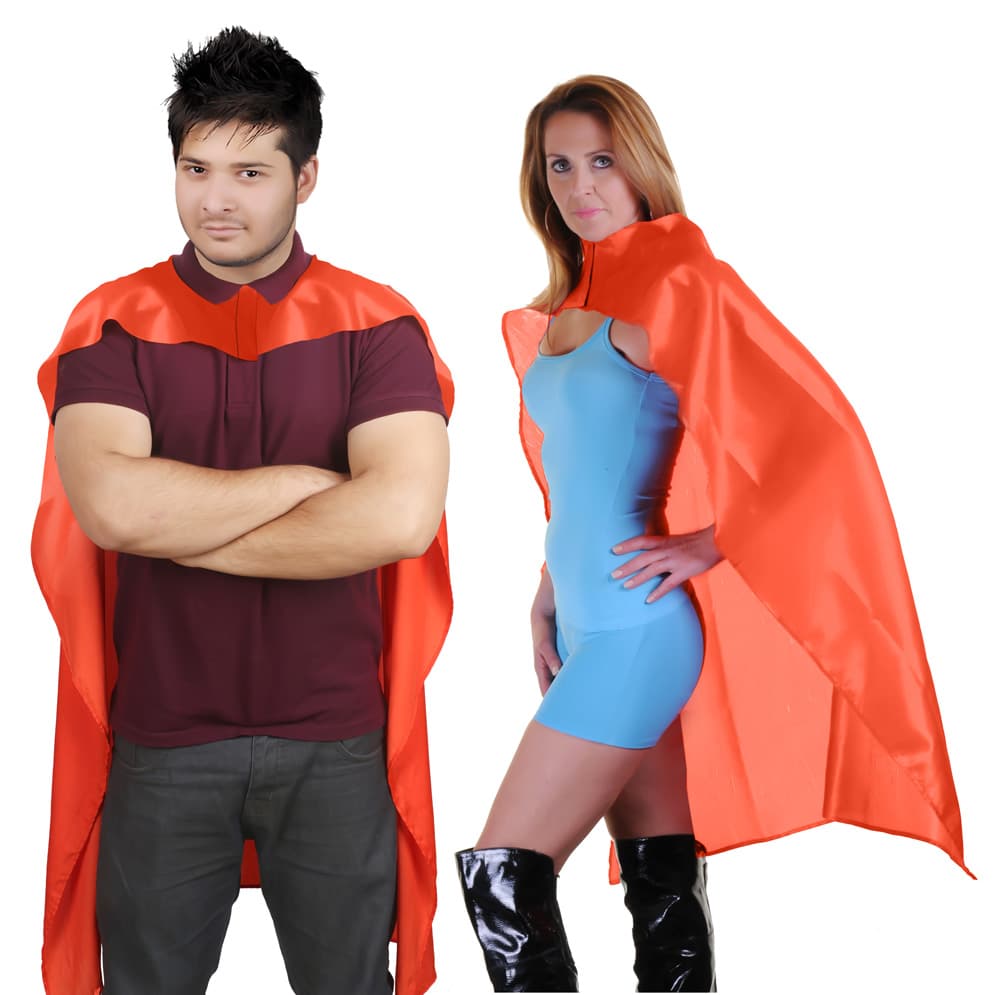 Wickedfun Unisex Orange Deluxe Satin Cape