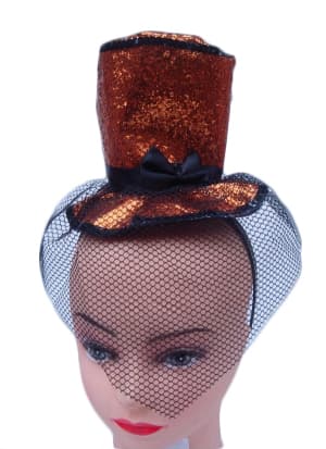 Wickedfun Orange Fascinator Hat with Alice Band