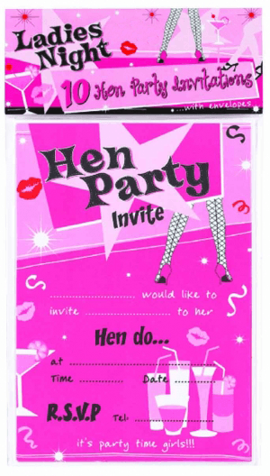 Hen Party Invitation Card (Pack of 10)