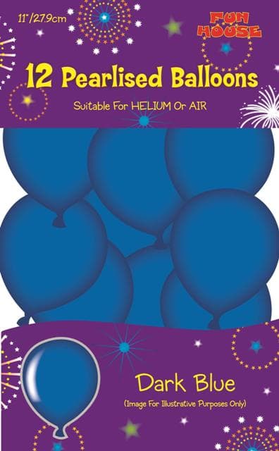 Dark Blue Pearlised Balloons (Pack of 12)