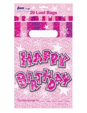 Pink Birthday Glam Loot Bags (Pack of 20)