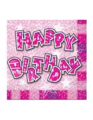 Pink Glam Serviettes (Pack of 16)