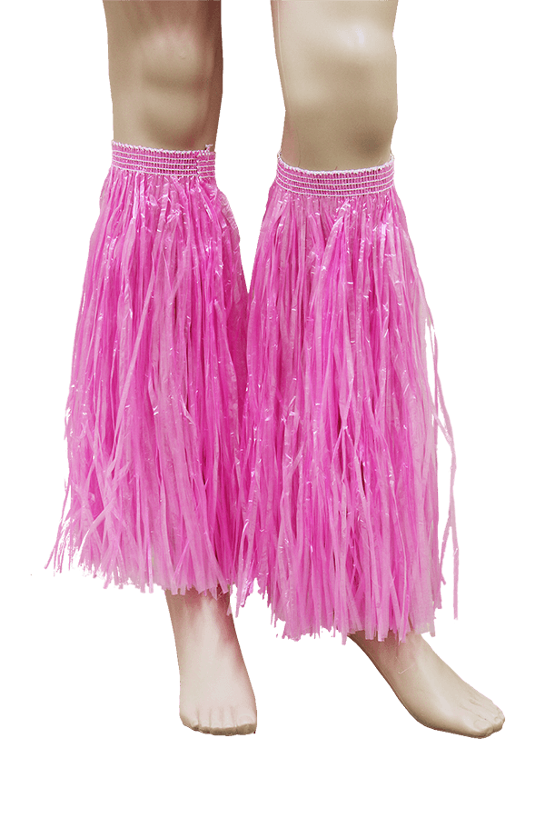 Pink Hawaiian Hula Straw Leg Cuffs