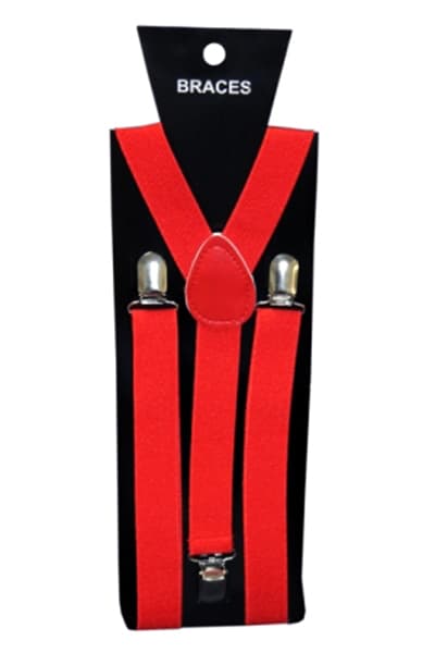 Wickedfun Red Plain Braces (2.5 cm)