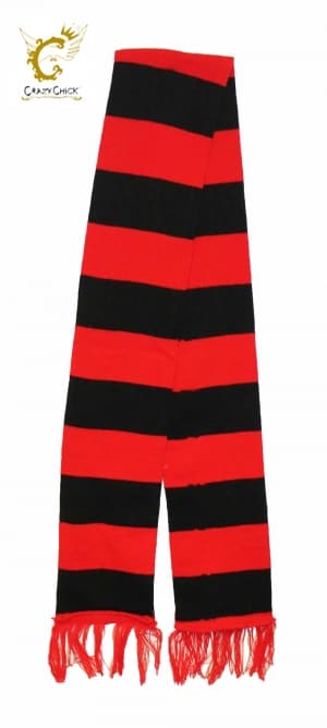 Red and Black Striped Scarf