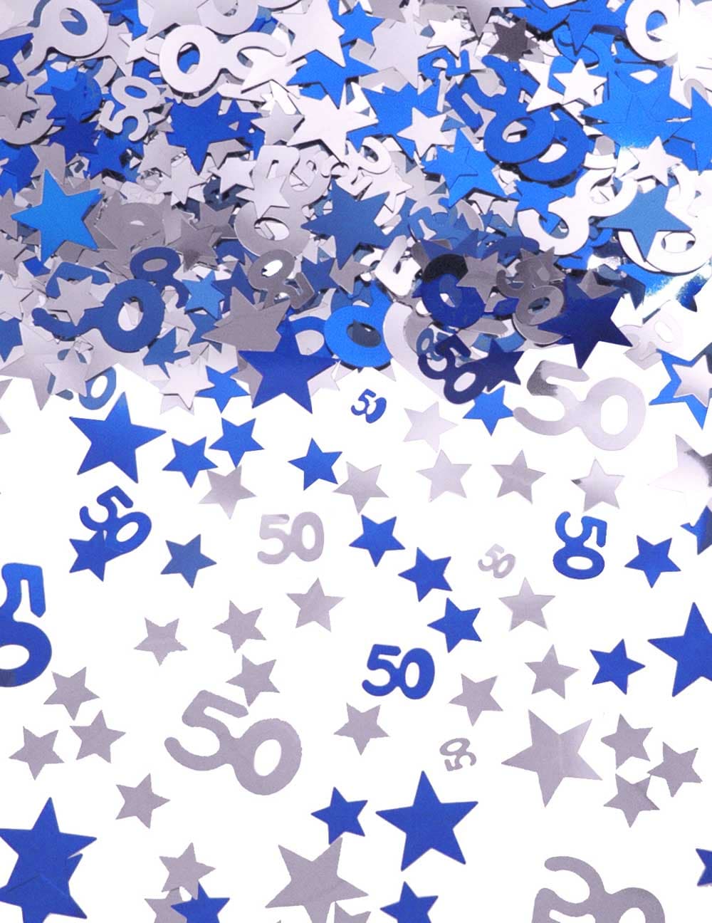 Silver Blue Star Confetti (Aged 50)