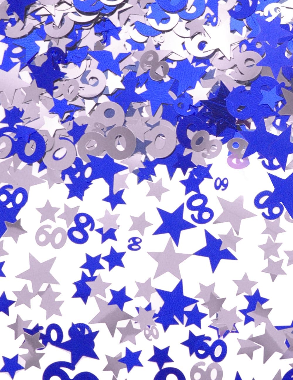 Silver Blue Star Confetti (Aged 60)