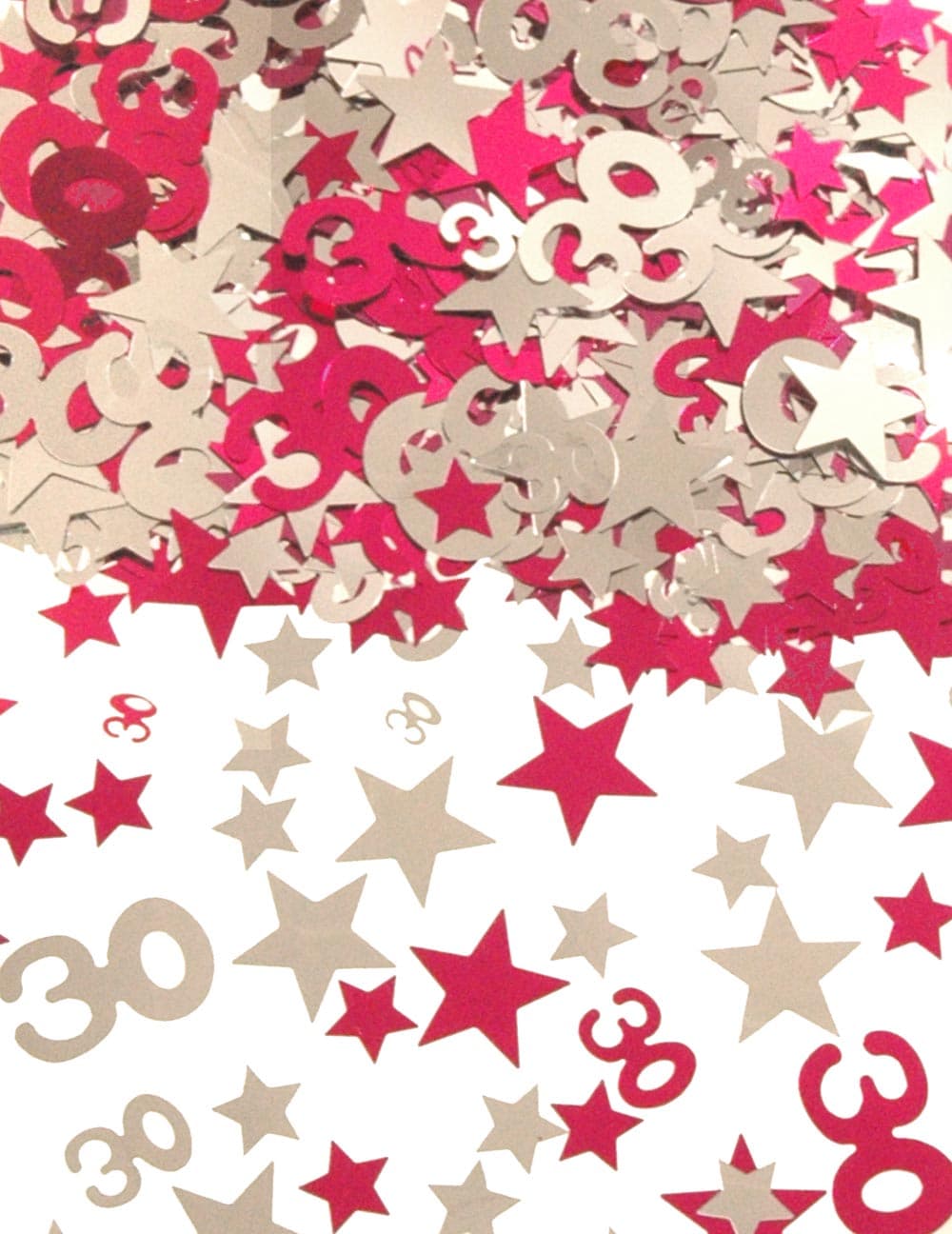 Silver Pink Star Confetti (Aged 30)