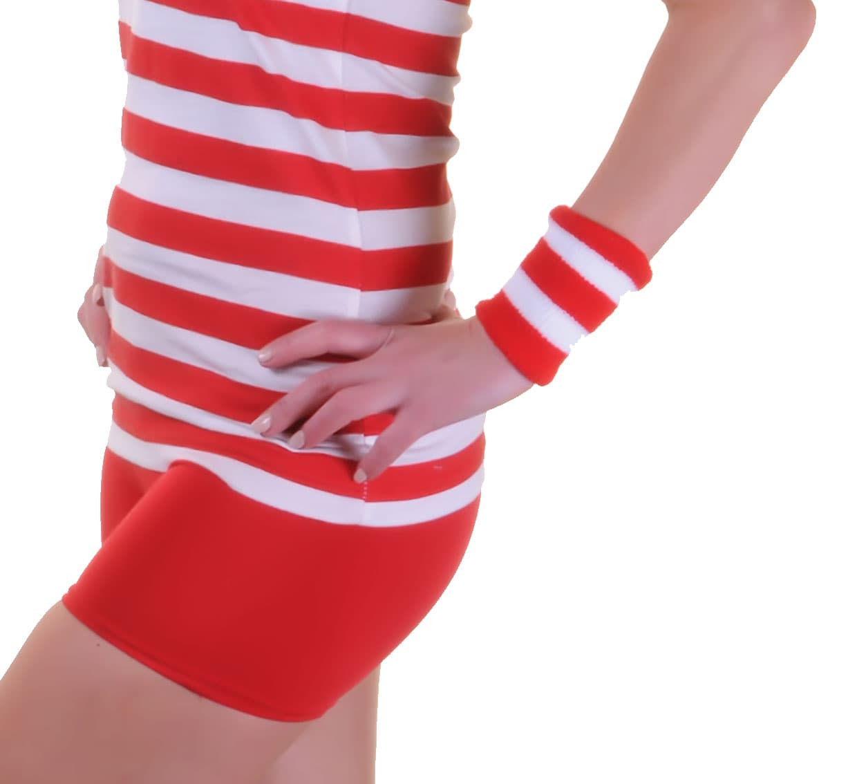 Wickedfun Red and White Stripe Towelling Wrist Band