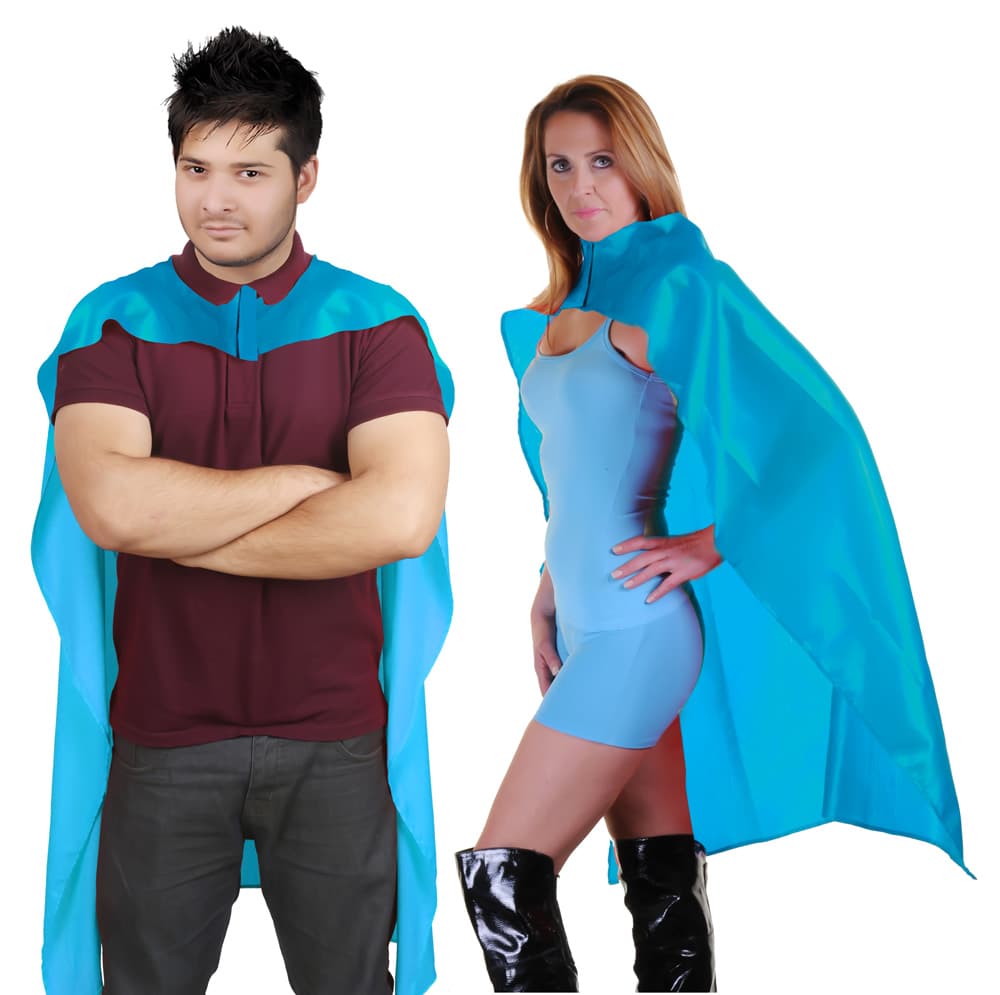 Wickedfun Unisex Turquoise Deluxe Satin Cape