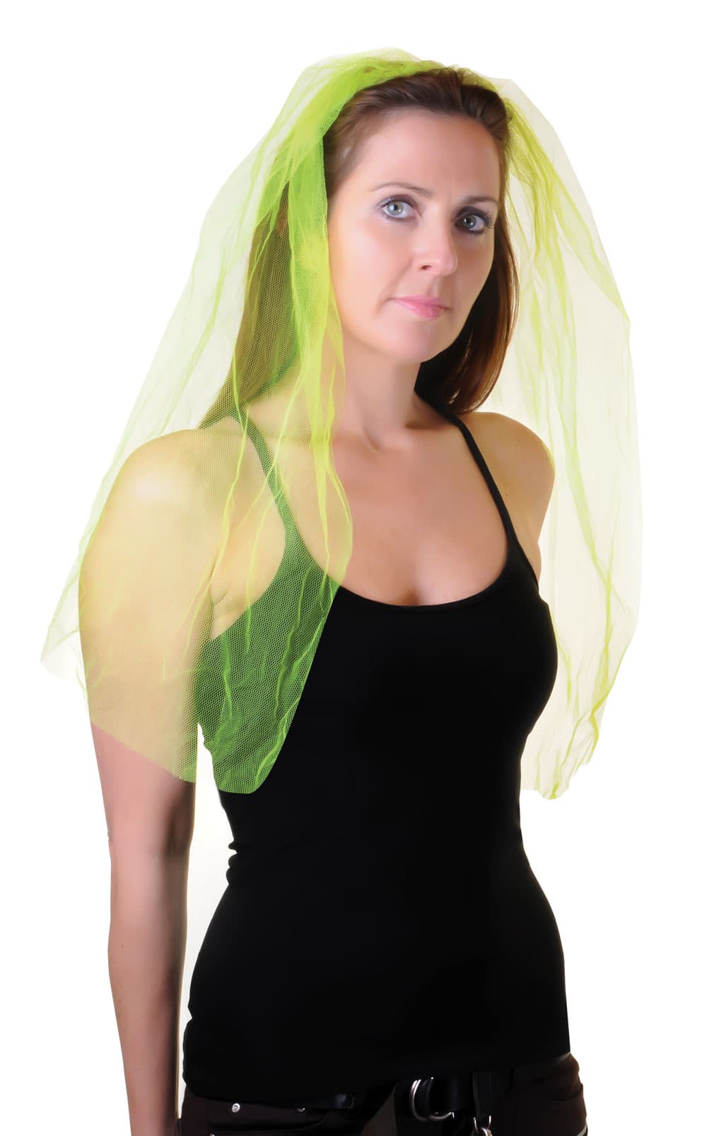 Yellow Veil on Hair Band