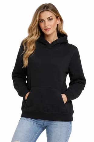 Active Star Ladies Pullover Hoodie (Jet Black)