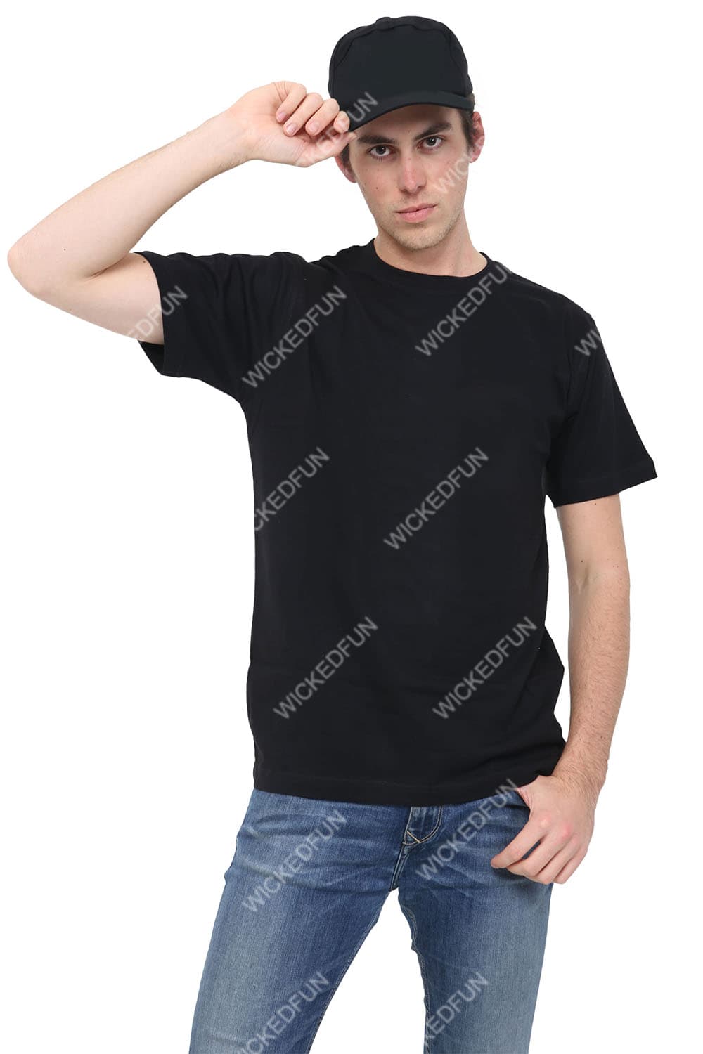 Active Star Men Black Crew Neck TShirt