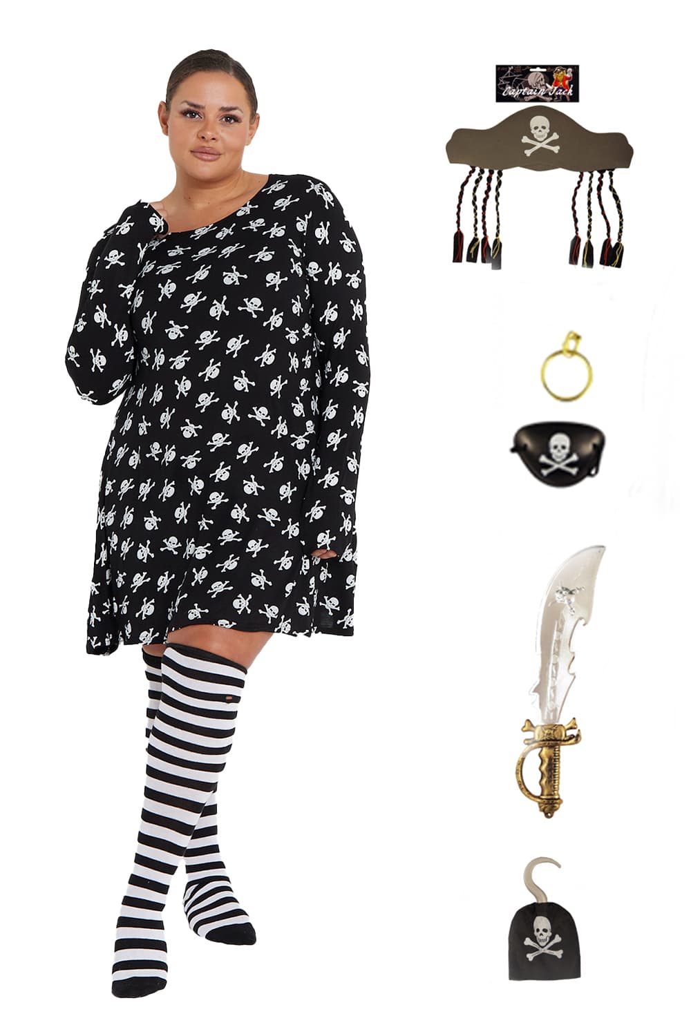 Wickedfun Adult Halloween Pirate 7 Pcs Set