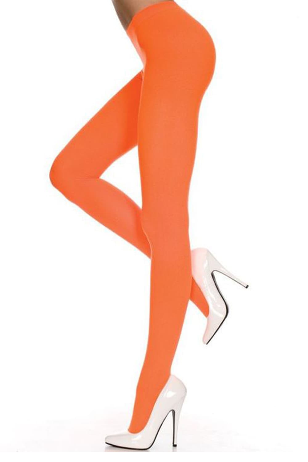 Crazy Chick Adult Opaque Tights Neon Orange