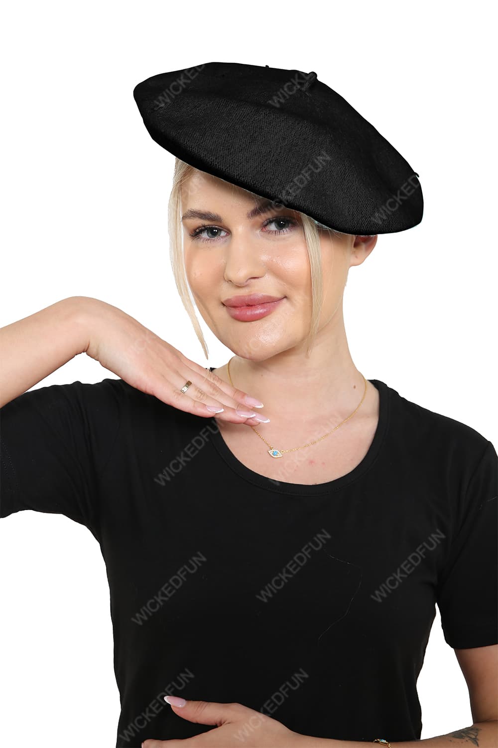 Wickedfun Black Beret Hat
