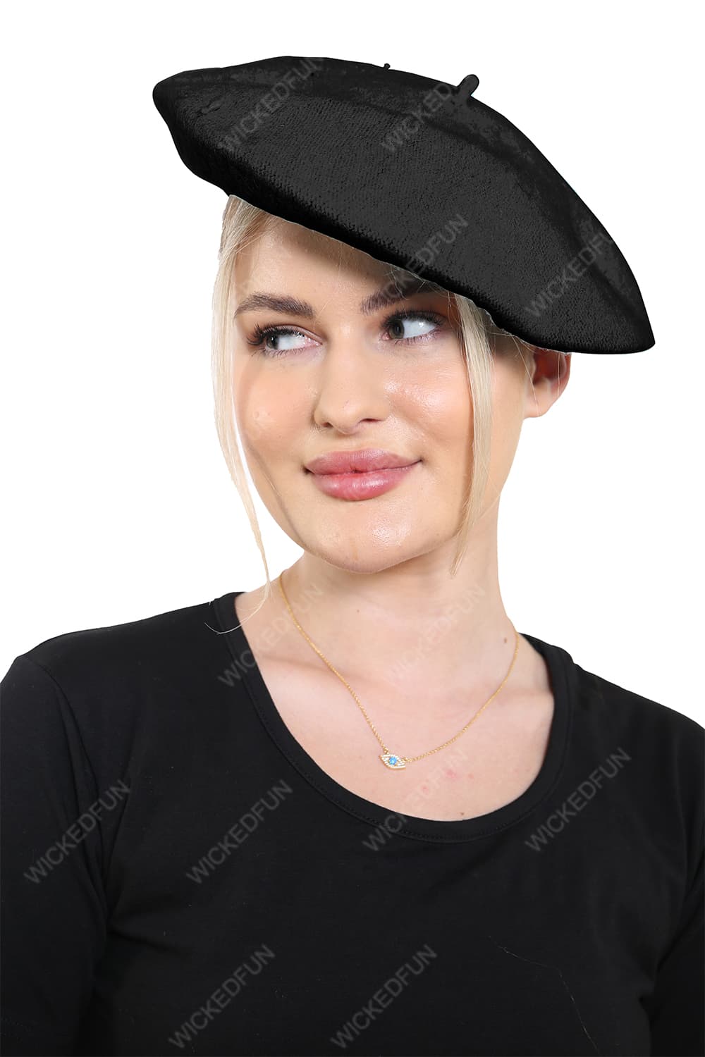 Wickedfun Black Beret Hat