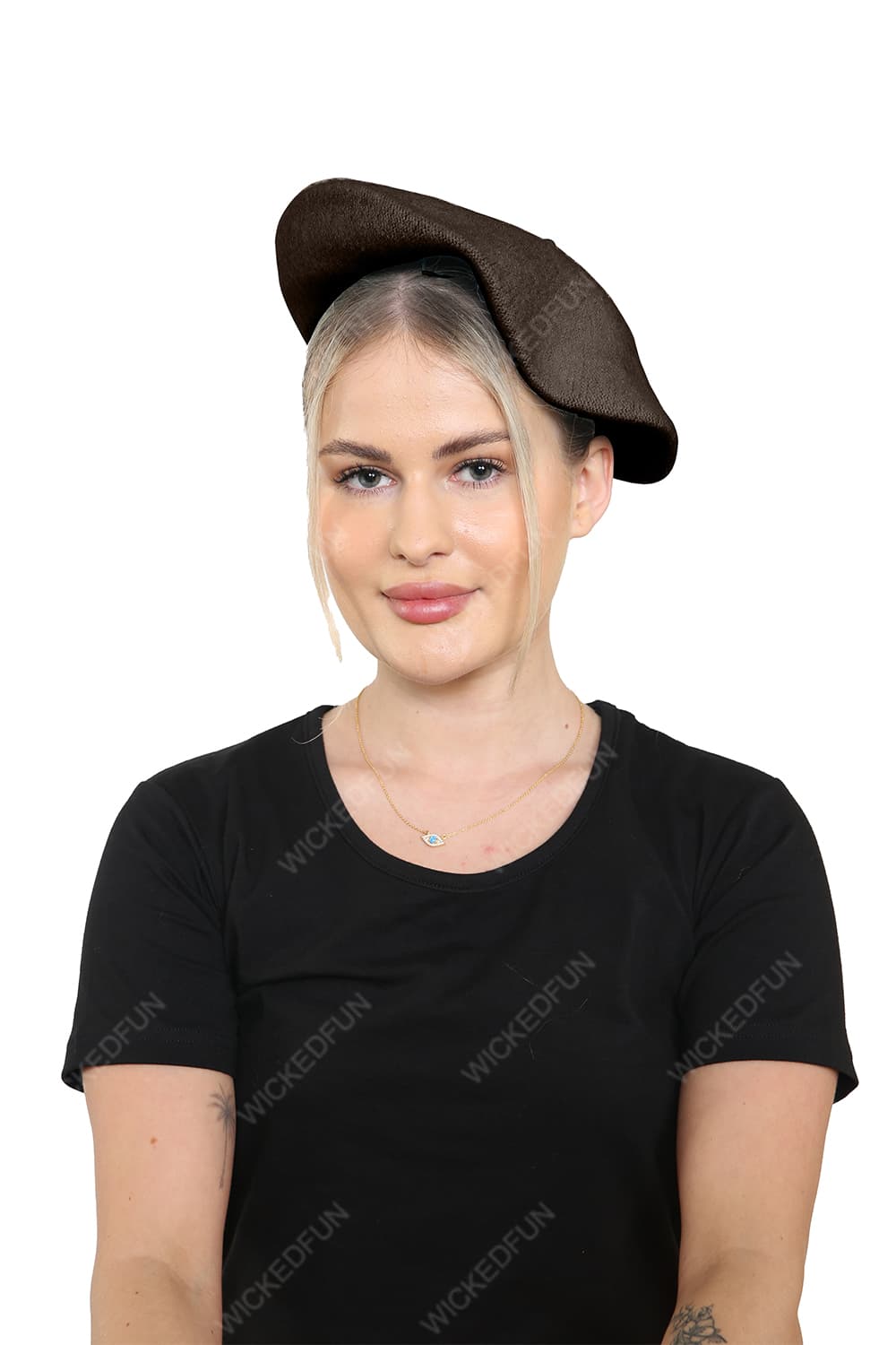 Wickedfun Brown Beret Hat