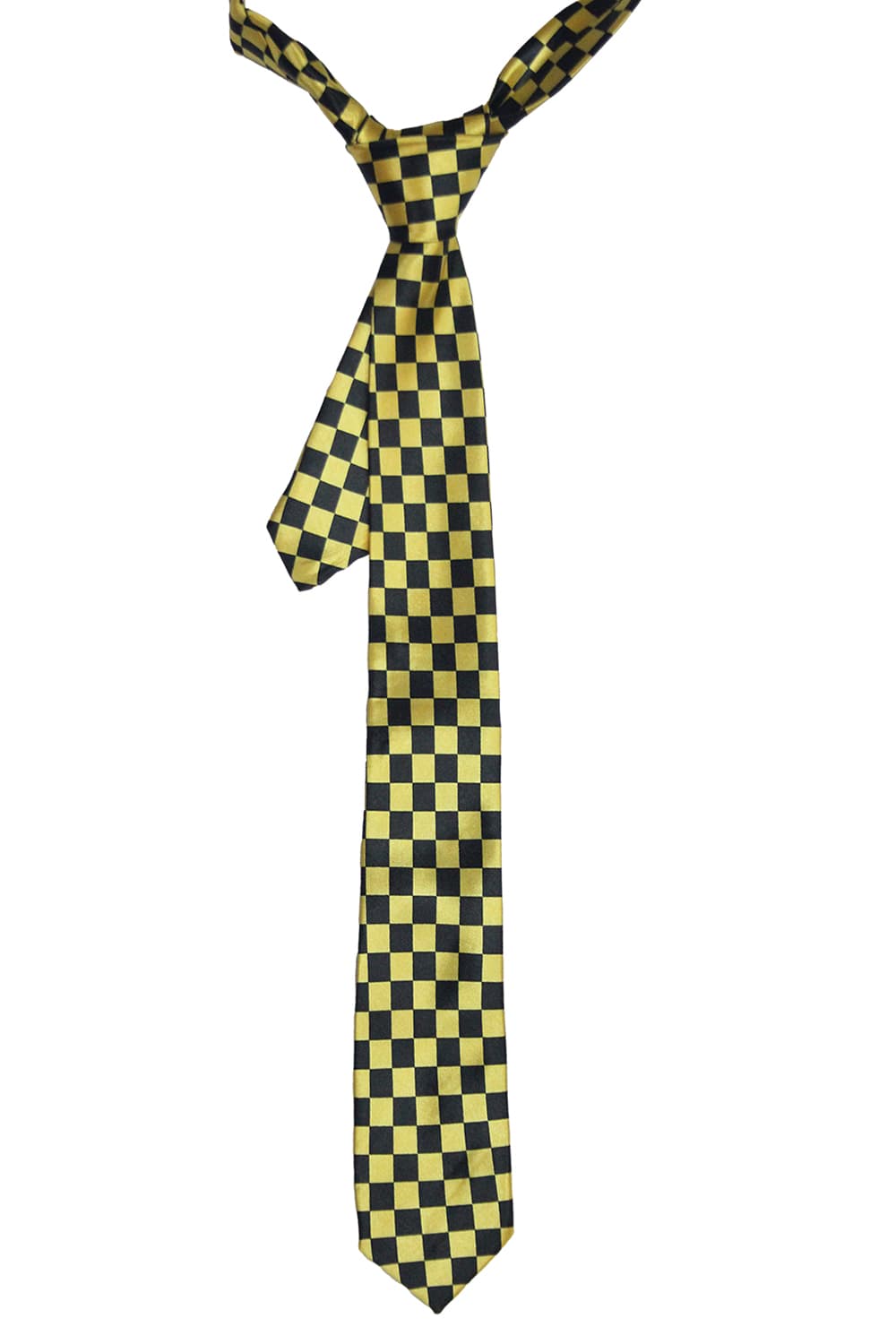 Wickedfun Black and Gold Checkered Neck Tie