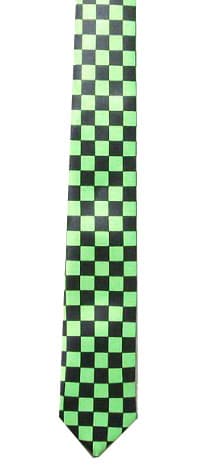 Wickedfun Black and Green Checkered Neck Tie