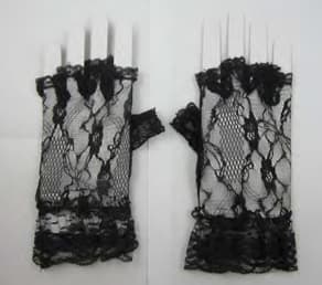 Wickedfun Black Fingerless Gloves